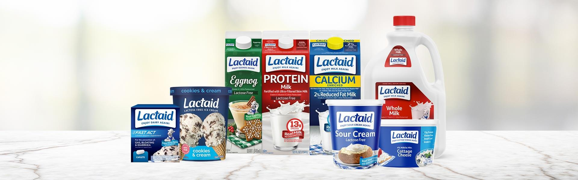 All Lactaid® products packaging