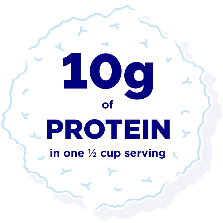 10% daily value of protein in one ½ cup serving