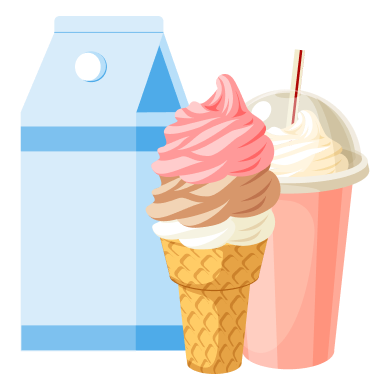 Milk, ice cream and Milkshake illustration