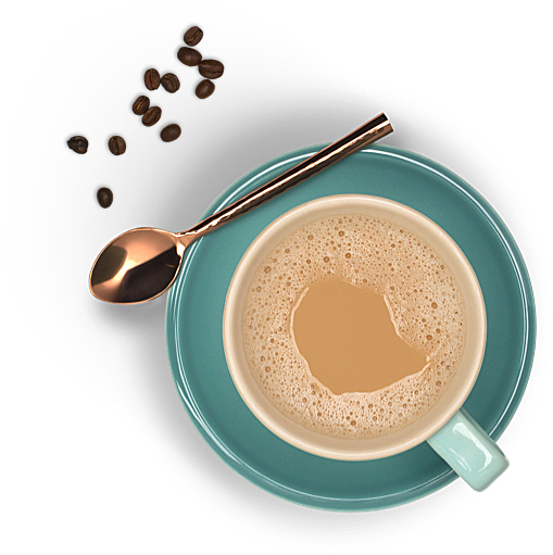 Taza de café preparado con leche Lactaid® sin lactosa con proteínas