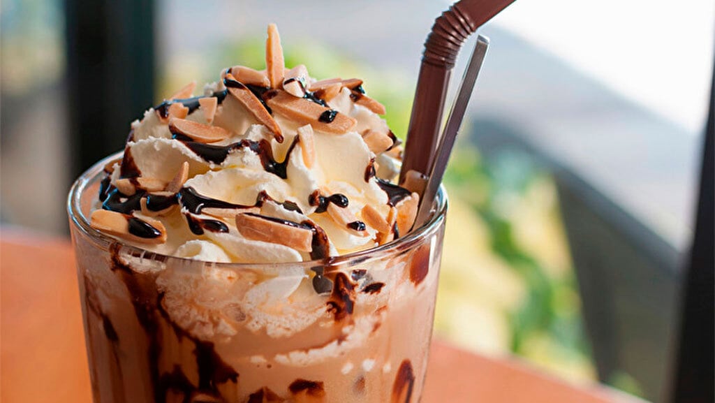 Cup of chocolate almond coffee cooler 