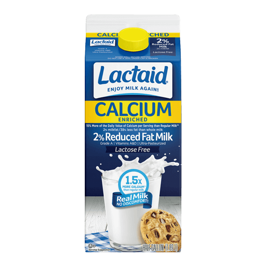 Lactaid Calcium Enriched 2% Milk Front of Package