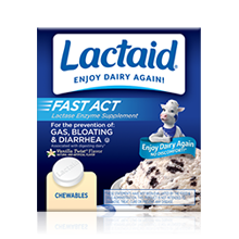 Lactaid Fast Act Chewable lactase enzyme supplement tablets