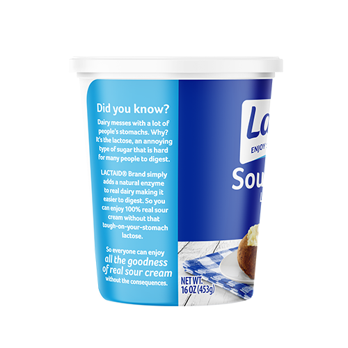 Lactaid Lactose-Free Sour Cream Left Side of Package