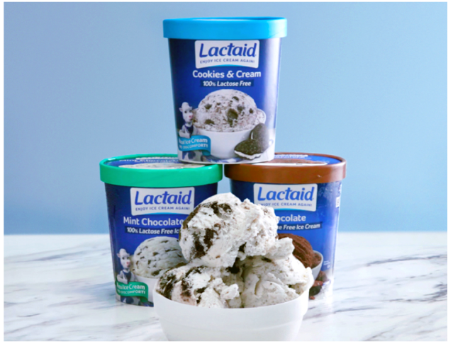 Bowl of Lactaid cookies & cream Ice cream with Lactaid ice