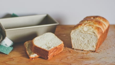 Sliced homemade classic white bread 