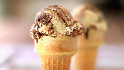 Homemade Lactose free Mocha Fudge Swirl Ice Cream