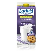 Lactaid calcium enriched fat free lactose-free milk product packaging