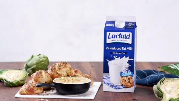 Artichoke Dip and Garlic Knots made with Lactaid®