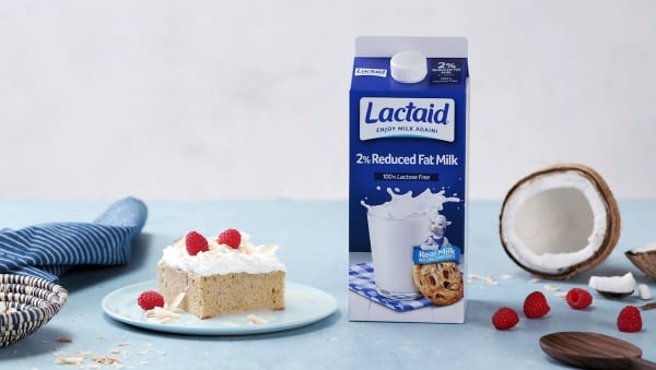 Toasted Coconut Tres Leches Cake made with Lactaid®