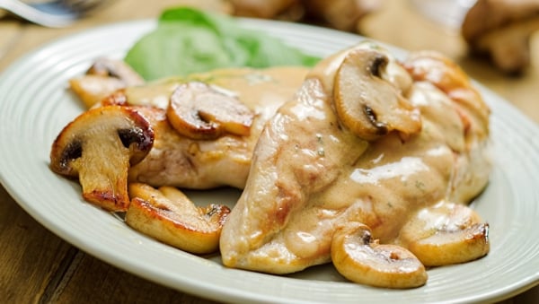 Chicken and Creamy Mushroom Sauce Made with LACTAID® Milk
