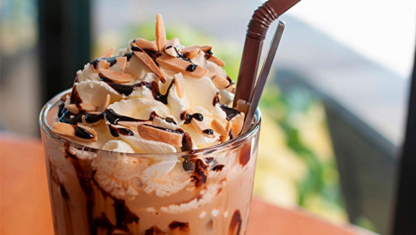 Cup of chocolate almond coffee cooler 