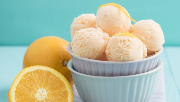 Orange custard cream lactose-free gelato 